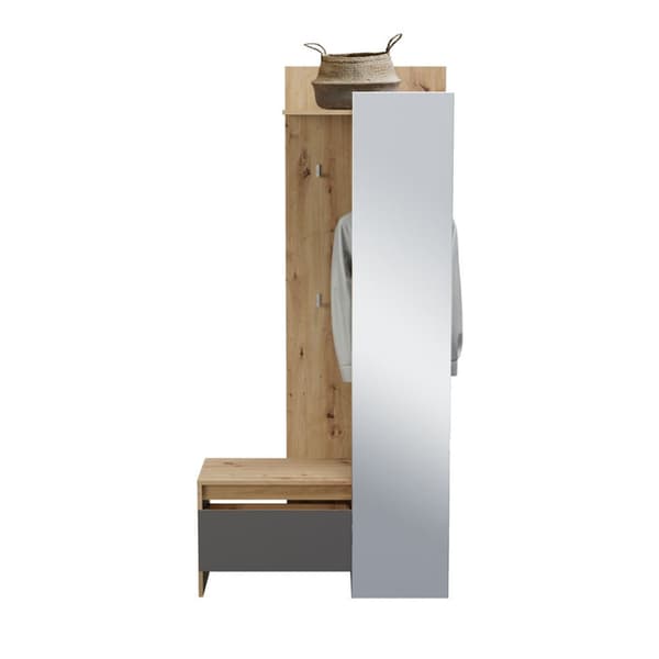 Torino garderobe oppstilling 3 knagger eik dekor.