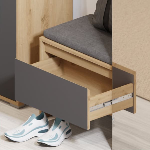 Torino garderobe oppstilling 3 knagger eik dekor.