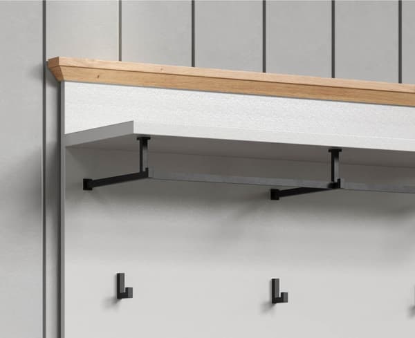 Landside knaggerekke panel, grå.