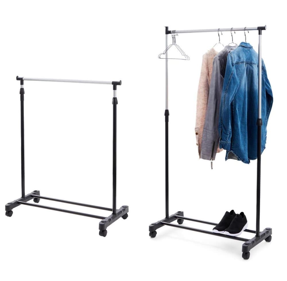 Flyttbar Teleskopisk klädställning Höjd 90cm - 155cm