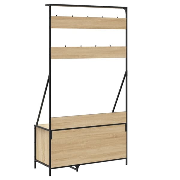 tøjstativ med skoopbevaring 100x41x184 cm sonoma-eg