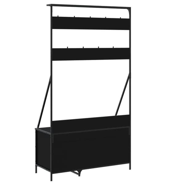 tøjstativ med skoopbevaring 100x41x184 cm sort