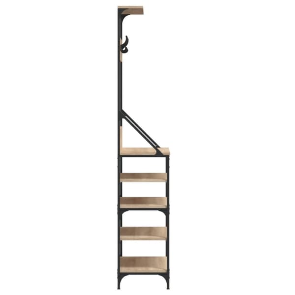 tøjstativ med skoopbevaring 70x34x184 cm sonoma-eg
