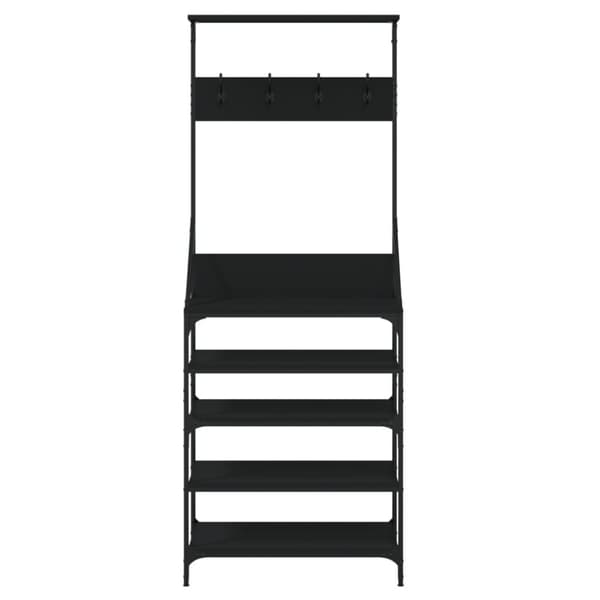 tøjstativ med skoopbevaring 70x34x184 cm sort