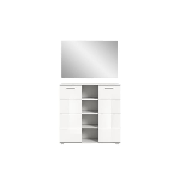 Prego garderobe oppstilling 2 deler høyglans hvitt, hvit.