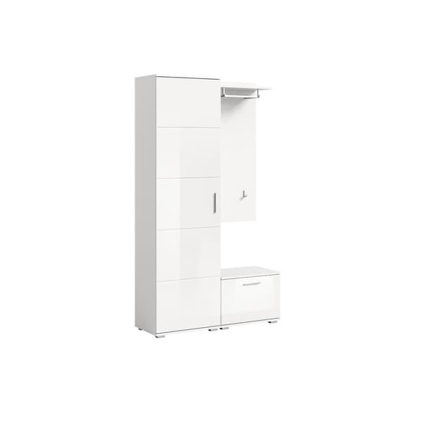 Prego garderobe oppstilling 3 deler høyglans hvitt, hvit.