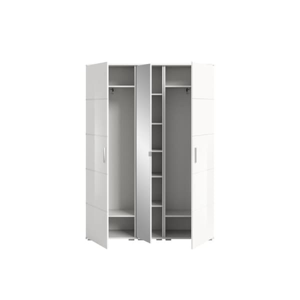 Prego garderobe oppstilling 3 deler høyglans hvitt, hvit.