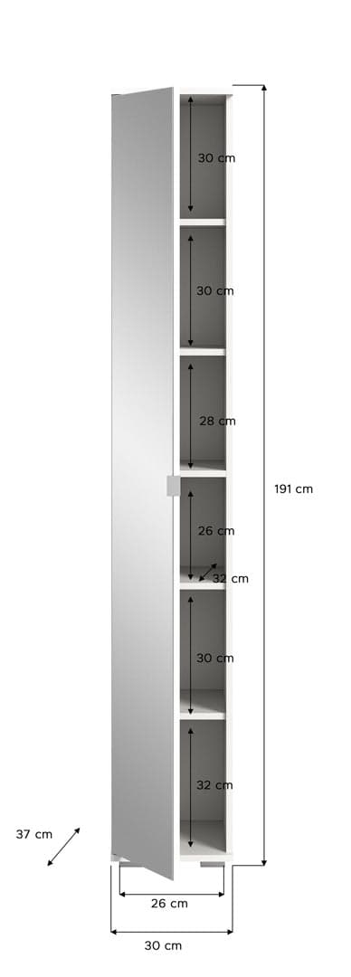 Prego garderobe oppstilling 3 deler høyglans hvitt, hvit.