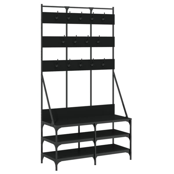 vidaXL tøjstativ med skoopbevaring 100x40x184 cm sort -  Tøjstativer