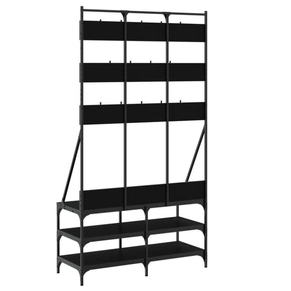 vidaXL tøjstativ med skoopbevaring 100x40x184 cm sort -  Tøjstativer