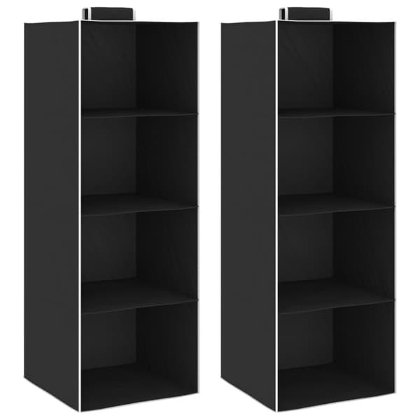 The Living Store Hängande garderobsförvaring 2 st med 4 fack tyg -  Klädhängare