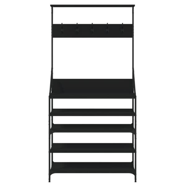 The Living Store tøjstativ med skoopbevaring 90x34x184 cm sort -  Tøjstativer
