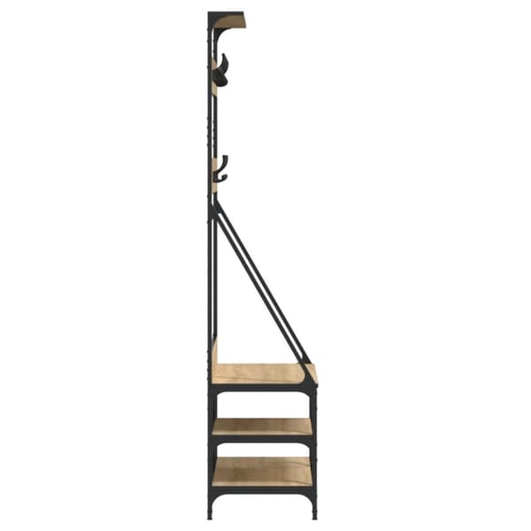 The Living Store tøjstativ med skoopbevaring 80x40x184 cm sonoma-eg -  Tøjstativer