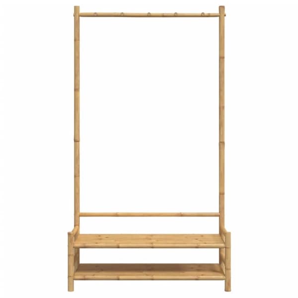 Klädställ med hyllor 103x40x183 cm bambu