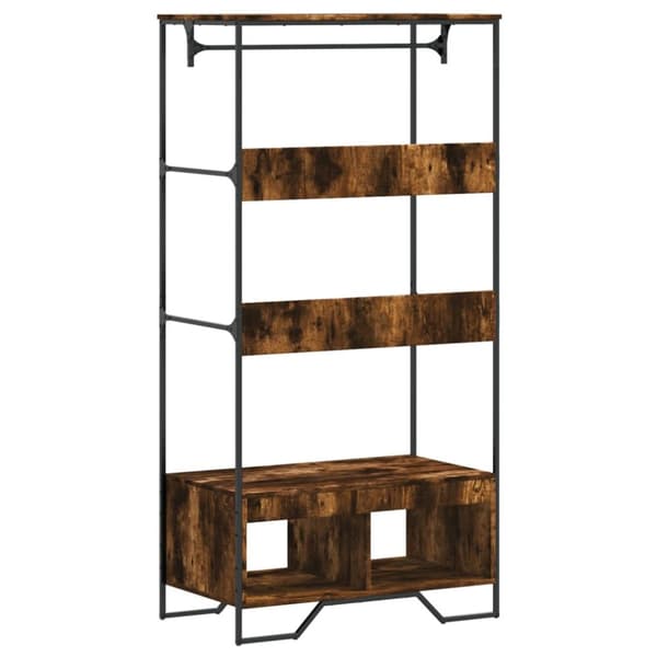 Garderob rökfärgad ek 90x50x180 cm konstruerat trä