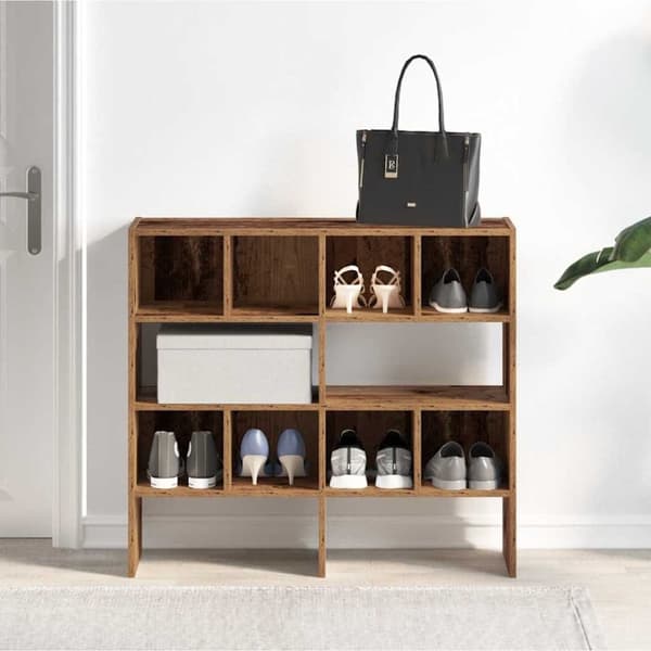 skostativer stabelbare 2 stk. 89,5x30x40 cm antikt træ