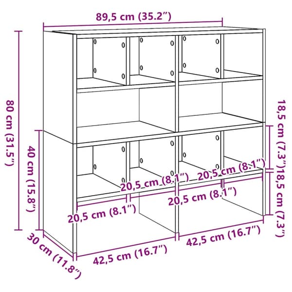 skostativer stabelbare 2 stk. 89,5x30x40 cm egetræsfarve