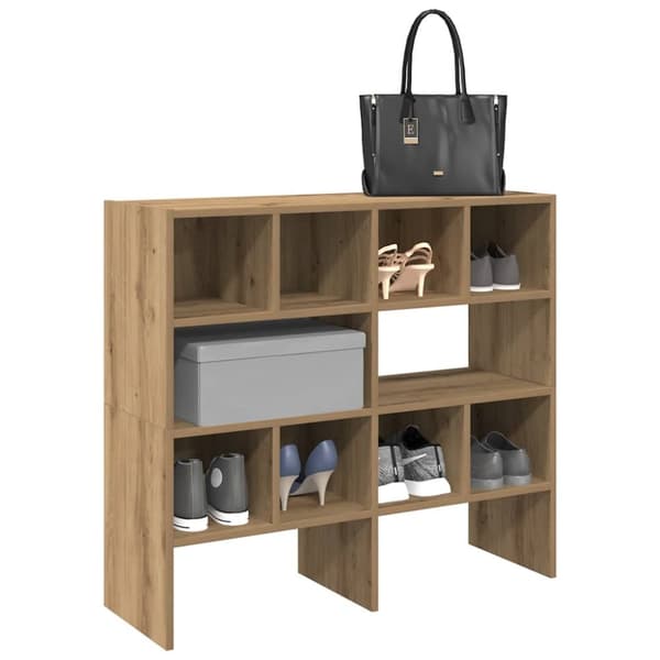 skostativer stabelbare 2 stk. 89,5x30x40 cm egetræsfarve