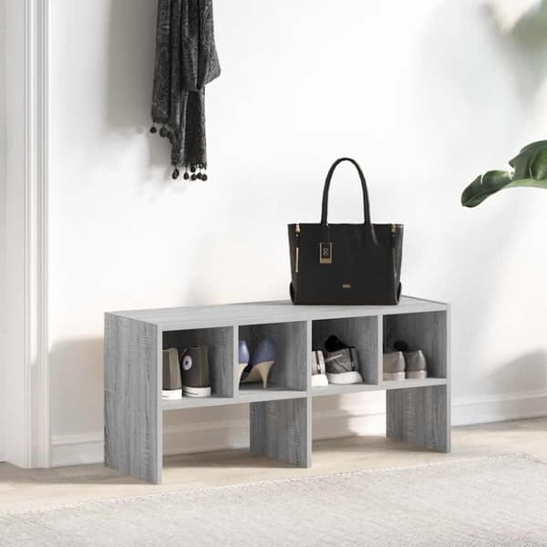 skostativ stabelbar 89,5x30x40 cm grå sonoma-eg