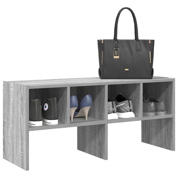skostativ stabelbar 89,5x30x40 cm grå sonoma-eg