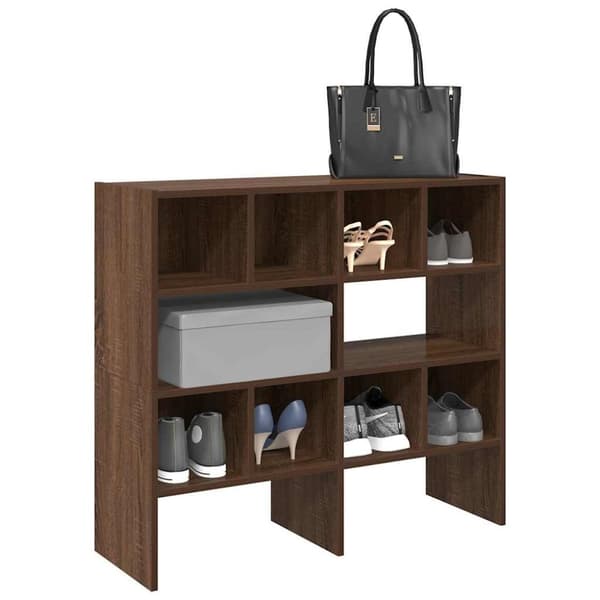 skostativer stabelbare 2 stk. 89,5x30x40 cm brun egetræsfarve