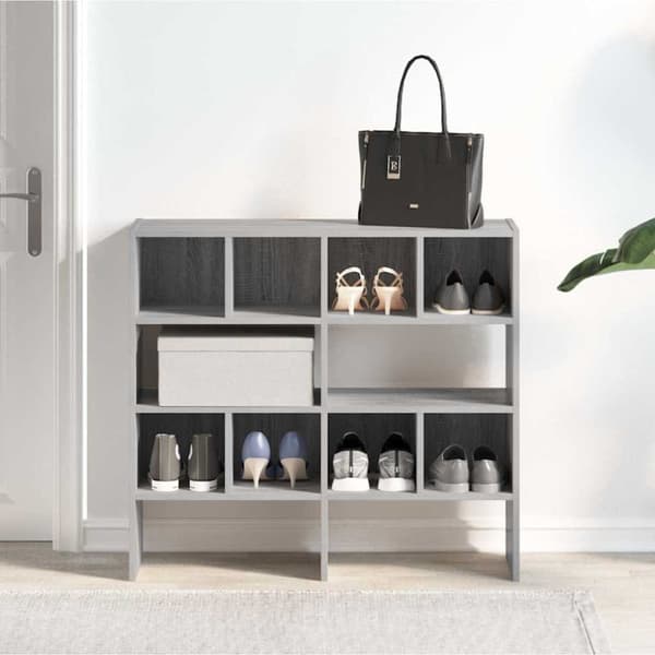 skostativer stabelbare 2 stk. 89,5x30x40 cm grå sonoma-eg
