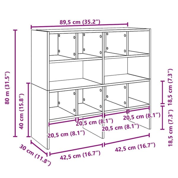 skostativer stabelbare 2 stk. 89,5x30x40 cm sonoma-eg