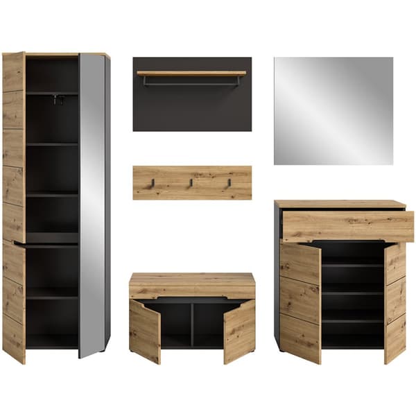 Canu garderobe oppstilling eik dekor.