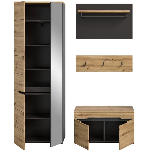 Canu garderobe oppstilling eik dekor.