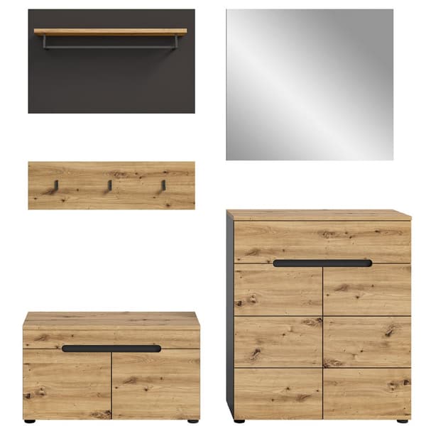 Canu garderobe oppstilling eik dekor.