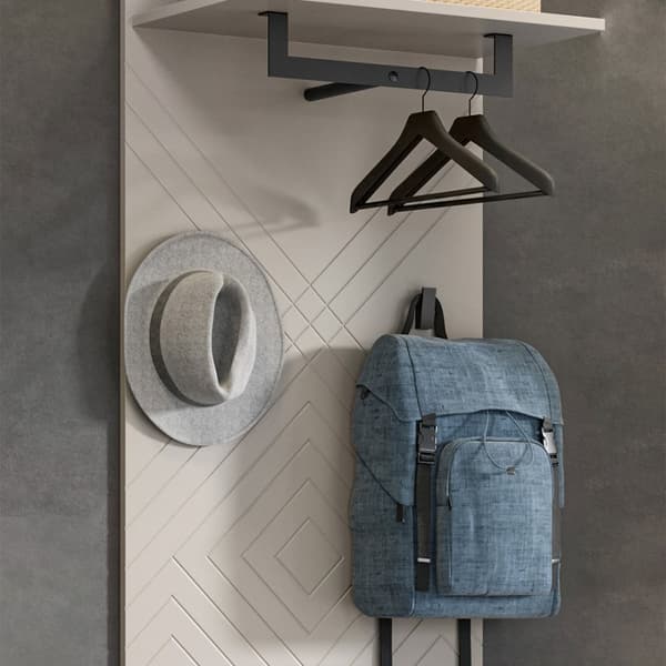 Notes knaggerekke 2 knagger 1 hylle matt beige.