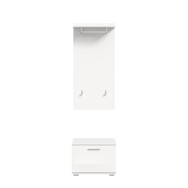 Prego garderobe oppstilling hvit høyglans.