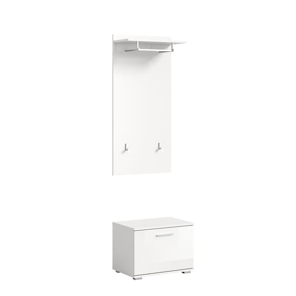 Prego garderobe oppstilling hvit høyglans.