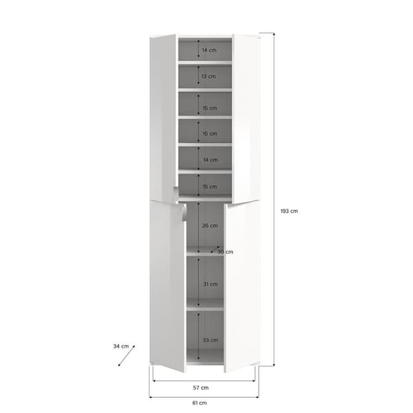 ProjektX garderobe oppstilling eik dekor, speil.