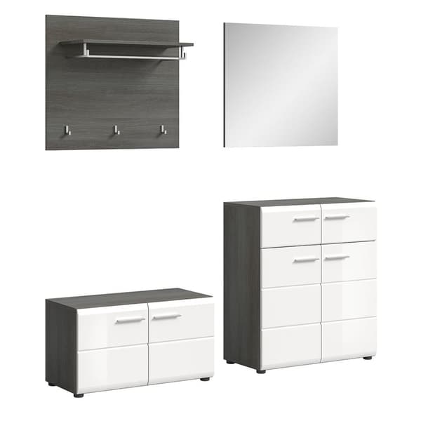 Salsa garderobe oppstilling hvit høyglans.