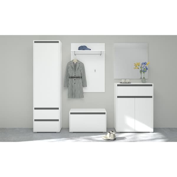 Torino garderobe oppstilling hvit.