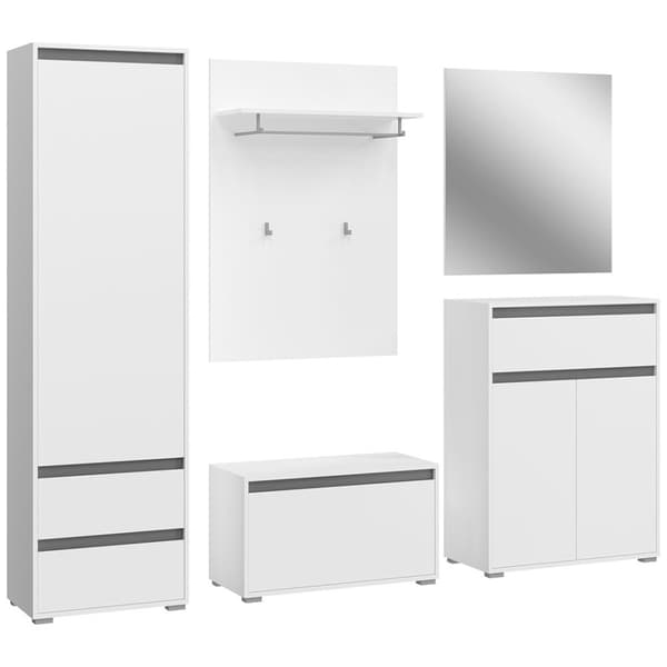 Torino garderobe oppstilling hvit.