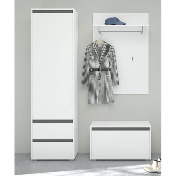 Torino garderobe oppstilling hvit.