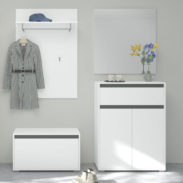 Torino garderobe oppstilling hvit.