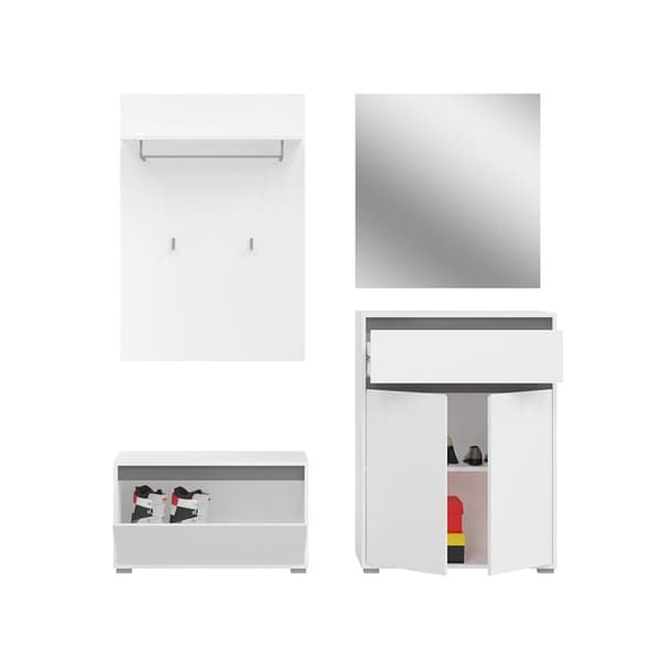 Torino garderobe oppstilling hvit.