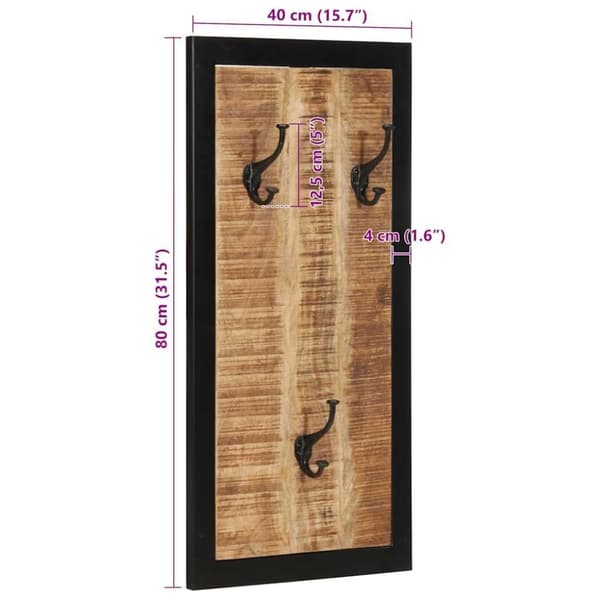 vidaXL Knaggrekke 40x2x80 cm heltre grovt mangotre