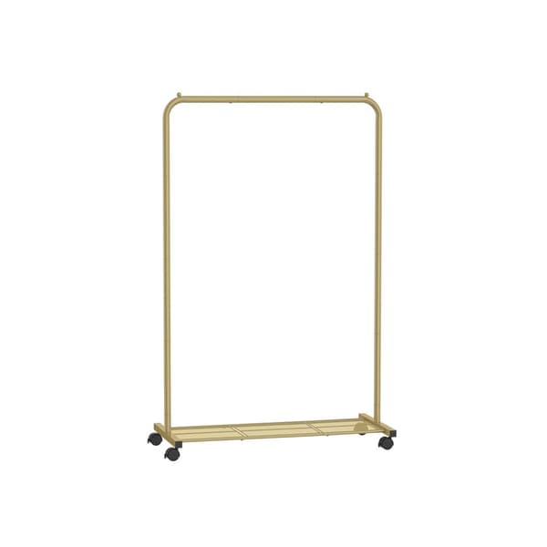 Vaatteteline 91 cm leveä pastellin vaaleanpunaisissa pyörillä