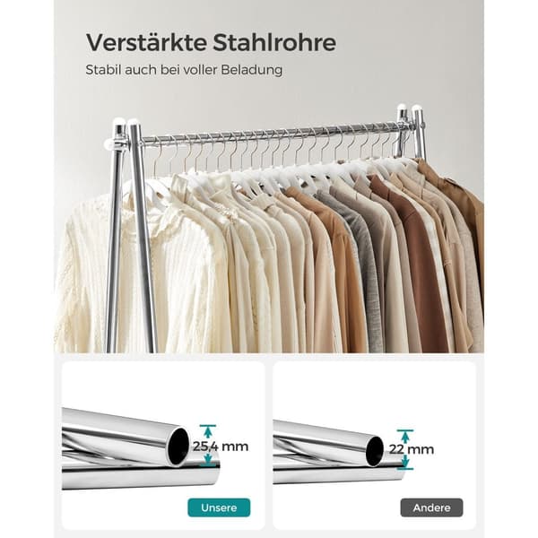Vaatteteline - teräs - hopea lankulla