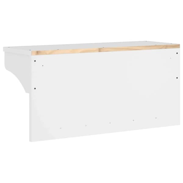 vidaXL Vägghängd klädhängare "SANDNES" vit 87x30x42 cm massiv trä furu