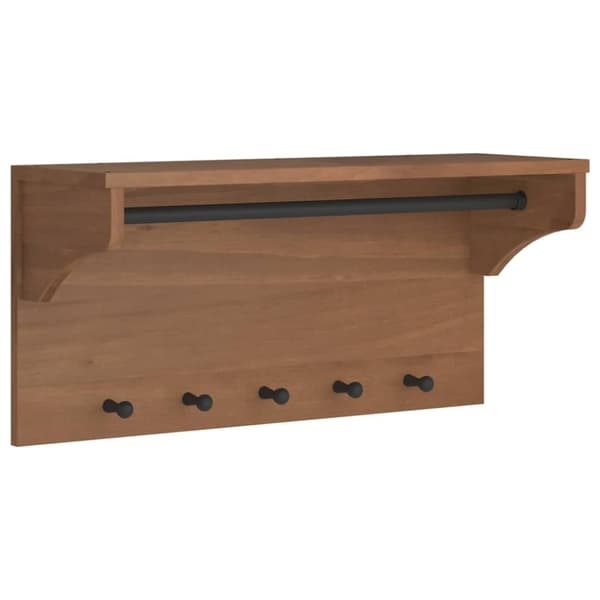 vidaXL væghængt knagerække SANDNES 87x30x42 cm massivt fyrretræ