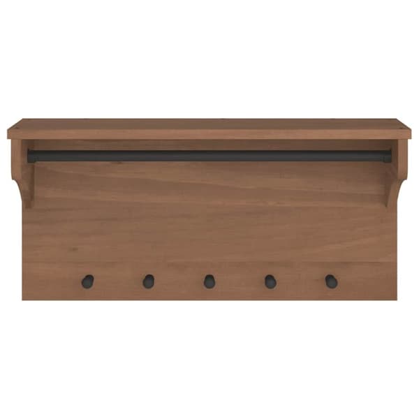 vidaXL væghængt knagerække SANDNES 87x30x42 cm massivt fyrretræ