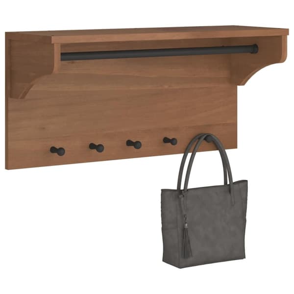 vidaXL væghængt knagerække SANDNES 87x30x42 cm massivt fyrretræ