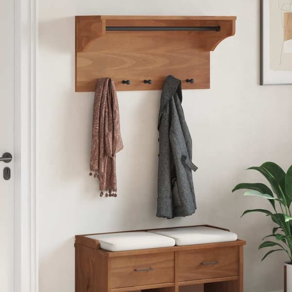 vidaXL Veggmontert knaggrekke SANDNES 87x30x42 cm heltre furu