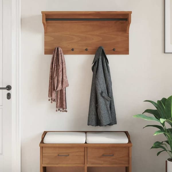 vidaXL Seinänaulakko SANDNES 87x30x42 cm täysi mänty