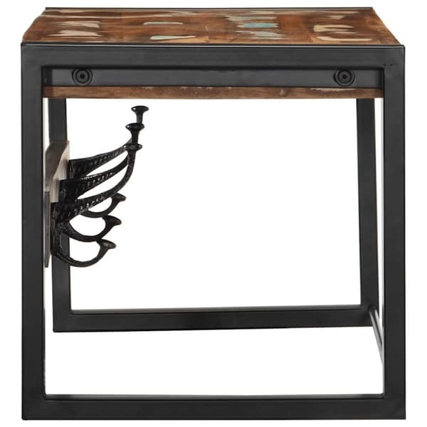 vidaXL knagerække 80x35x35 cm massivt genbrugstræ flerfarvet